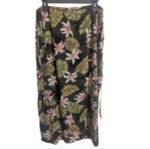 Kathie Lee Collection women's Skirt Sz 14 Floral Tropical Green Vintage